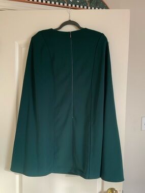 Calvin Klein Emerald Green cape back dress